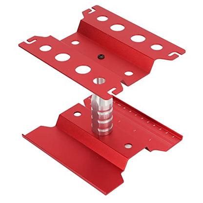 RC Car Repair Station and Screw Plate Set, Aluminum Alloy Work Stand for 1/8 1/10 1/12 1/16 Scale RC Cars, Adjustable Height with Magnetic Screw Tray and Non - Slip (Red) - color: Red
