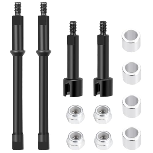 Que-T Heavy Duty Steel CVD Driveshafts +4mm Extended Front Rear Drive Shafts for 1/30 Axial Scx30 RC Crawler Car - size: 4mm Extended