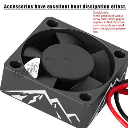 Heatsink High Speed Motor Cooling Fan 28000RPM,30MM Heat Sink with 4.8-8.4V Cooling Fan Upgrades Part for 1/10 1/8 Brushless Motor RC Car 36 42 Series 3660 3650 3670 540 F540 550.Black - color: Black(2PCS)
