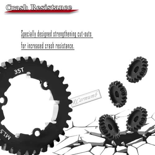 35T Spur Gear Upgrades Part for 1/5 X-Maxx 6S Monster Truck,1/5 X-Maxx 8S Monster Truck,Medium Carbon Steel 35T 1.5 Spur Gear with Pinion Gear(23T/24T/25T/26T) Hops Up