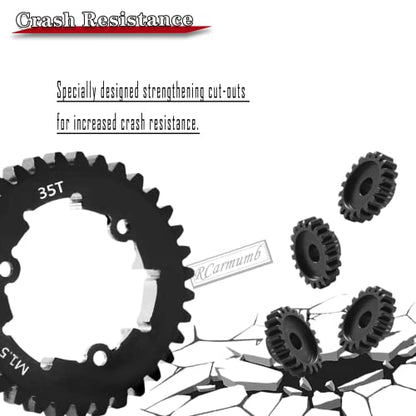 35T Spur Gear Upgrades Part for 1/5 X-Maxx 6S Monster Truck,1/5 X-Maxx 8S Monster Truck,Medium Carbon Steel 35T 1.5 Spur Gear with Pinion Gear(23T/24T/25T/26T) Hops Up