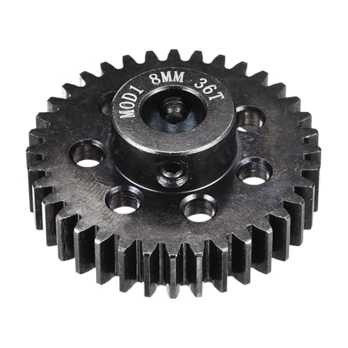 MECCANIXITY 1M 36T 40 Chrome Steel Motor Pinion Gears, 1.5" x 1.5" RC Motor Gears Fits 8mm Shaft Bore for RC Vehicles Truck Drift Remote Control Car Off-Road Crawler Parts, Black - style: 36T