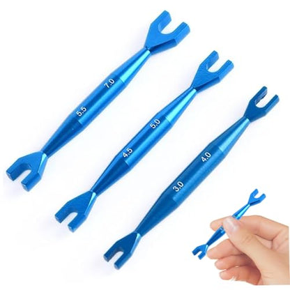 RC Turnbuckle Wrench, Small Wrench Set(3Pcs), 3-4mm 4.5-5mm 5.5-7mm Double End Alloy Turnbuckle Wrench, Spanner Open End Small Wrench Set Repair Tool for RC Crawler Car