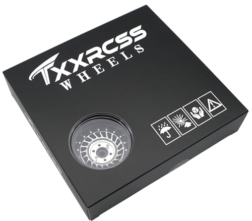 Super Heavy Rc 1.9 Beadlock Wheels Offsets -10mm Rims for 1/10 RC Crawler (Silver Black) XX - color: Silver Black