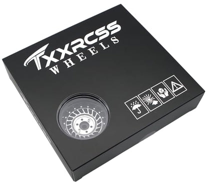Super Heavy Rc 1.9 Beadlock Wheels Offsets -10mm Rims for 1/10 RC Crawler (Silver Black) XX - color: Silver Black