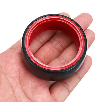 MECCANIXITY 2Pcs 1/10 RC On-Road Car Tyres, RC Drift Tires Hard Plastic Tyre Replacement for Remote Controlled Drifting Vehicles, Black Red - color: Black Red