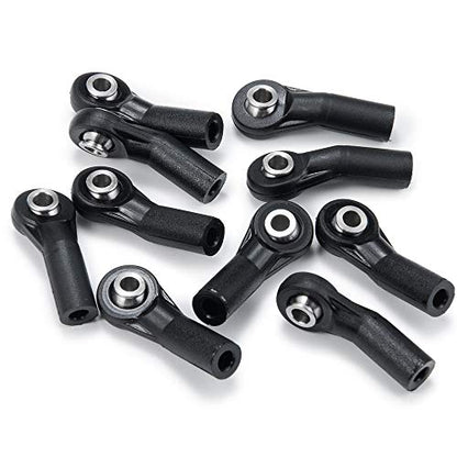 10Pcs M3 Rod Ends Plastic Black M3 Balls Ends for Axial D90 SCX10 RC Crawler Car (Black D) - color: Black D