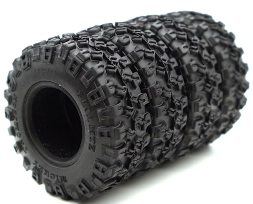 1.0 Inch Sticky Soft Tires 52 * 19mm for TRX-4M SCX24 1/18 1/24 Wheels Upgrades, High Viscosity RC Crawler Rubber Tyre (TW1002)