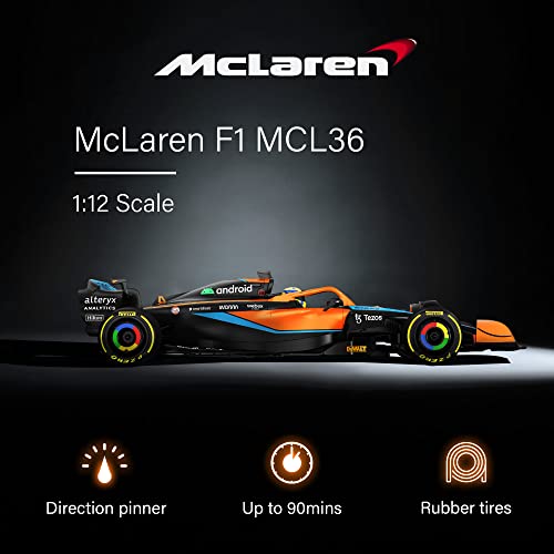 Voltz Toys Authentic Licensed 1:12 McLaren F1 MCL36 Remote Control Car - F1 Collection RC car Series for Kids and Adults - 2.4GHz RC Car for Gift (1:12 McLaren F1 MCL36) - color: 1:12 Mclaren F1 Mcl36