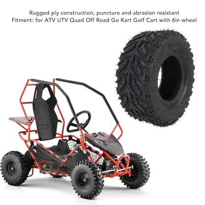 KIMISS 14x5.00-6 Tubeless Vacuum Tire for ATV, UTV & Cart, All Terrain Front Wheel with Rim, 6" Rubber Tire for Off Road Go Kart & Mini Bike