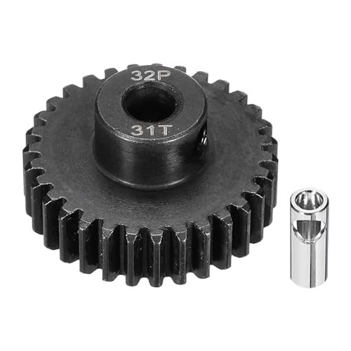 32P Steel Pinion Gear Set 31T for 5mm Shaft Hardened Steel Pinion Gear with Shaft Coupler Connector for RC Motor - style: 31T