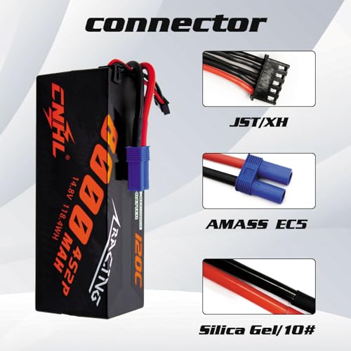 CNHL 4S Lipo Battery 8000mAh 120C 14.8V EC5 Plug Hard Case(2packs) | Delivers extended runtime and extra punch for 1/8 and 1/10 RC trucks, truggies, crawlers, big jumps, and heavy-duty bashing.