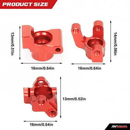 RCAWD Front Spindle Steering Hub Carrier& Caster Block, Front Camber Block C Hub& Rear Hub Carrier for 1/18 Losi Mini-T 2.0,1/16 Losi Mini-B Upgrades Parts #LOS214006, #LOS311005, #LOS214005 Red