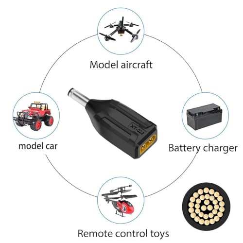 chenyang XT60 to DC Adapter,DC 5.5x2.1mm Male to XT60 Male Bidirectional Charging Conversion Adapter for Aircraft Model/Car Model/Remote Control Toy/Battery Charger - style: DC Male to XT60 Male