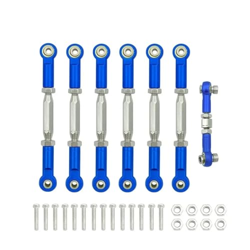 Compatible with Traxxas for Slash 4X4 2WD 1/10 RC Car Upgrade Parts 1 Set MetalTurnbuckle Camber Link End Adjustable Kit Linkage - color: Blue