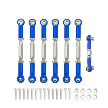 Compatible with Traxxas for Slash 4X4 2WD 1/10 RC Car Upgrade Parts 1 Set MetalTurnbuckle Camber Link End Adjustable Kit Linkage - color: Blue