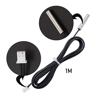 TWTADE 5 Pcs 1M 10K B3950 Thermistor Temperature Sensor,able to Support -25 to 125 Degree Celsius,Sensitive NTC Temperature Sensor Probeprobes has 5 * 25mm Stainless Steel housing NTC-1M-5P - size: 1M