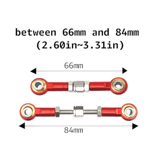 Aluminum Alloy RC Turnbuckles Camber Links Upgrade Parts Fits for Traxxas 1/10 RC Slash 4x4/2WD/Hoss 4X4 VXL/2WD/Rustler 4X4 VXL/2WD/Stampede 2WD (Red) - color: Red