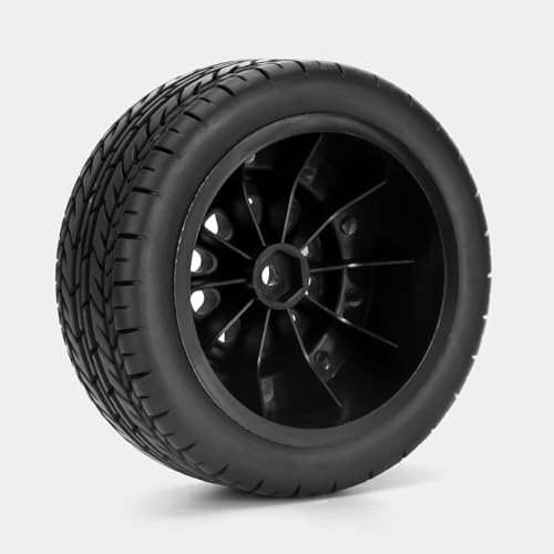 fujita 1/10 RC Racing Short Course Truck Tire & Off-Road Tyre Set Competible for ARRMA SENTON 3S Traxxas Slash4X4 Losi Tenacity Redcat HPI HSP RC Hort Course Truck Car（Black A） - color: Black a
