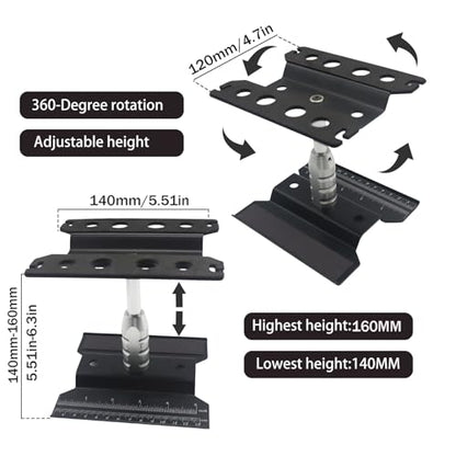 RC Car Stand RC Repair Stand 360 Degree Rotation Lift or Lower for Traxxas Arrma Redcat Axial RC4WD HSP Losi 1/8 1/10 1/12 1/16 Scale RC Crawler Car Truck Buggies (Black) - color: Black