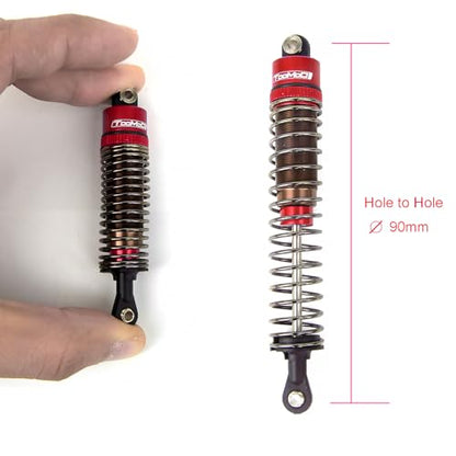 90MM Oil Shock Absorbers Upgrade Compatible with 1/10 RC Crawlers | Fits Tamiya ClodBuster / Bullhead / TRX4 / Axial / D90 - Oil Damper Upgrade - Red - color: Red