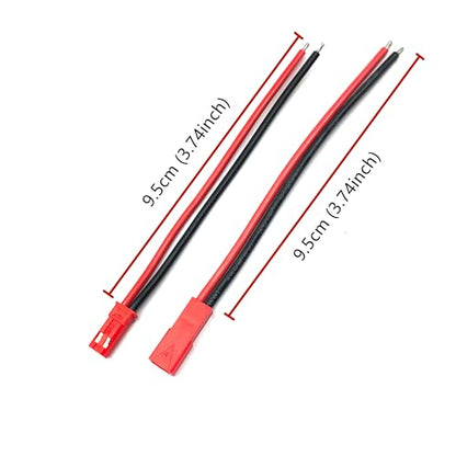10 Pairs JST SYP 2 Pin Plug Connector Male Female Plug with 20 AWG Soft Silicone Cable Wire for RC Toys Battery LED Lamp Strip