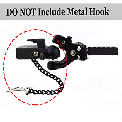 ShareGoo Metal Hitch Trailer Hook Ball Buckle Simulation Link Component Compatible with Traxxas TRX-4 90046 90047 SCX10 1/10 RC Crawler Car,Black