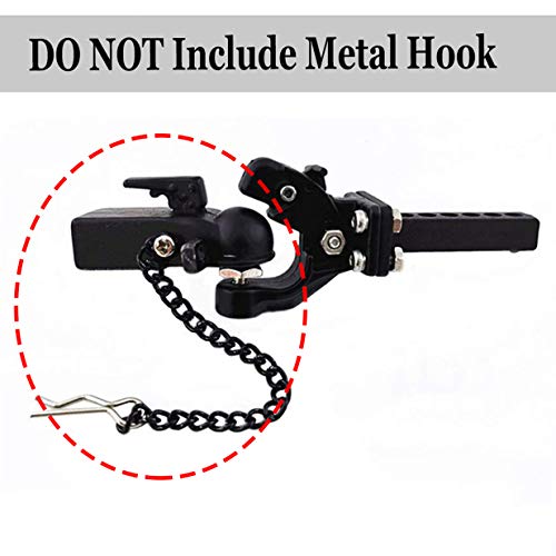 ShareGoo Metal Hitch Trailer Hook Ball Buckle Simulation Link Component Compatible with Traxxas TRX-4 90046 90047 SCX10 1/10 RC Crawler Car,Black