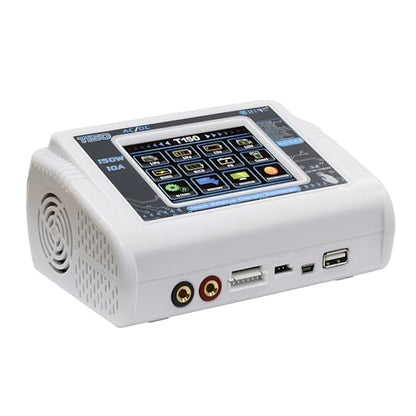 Lipo Battery Charger Touch Screen Dual RC Battery Charger Discharger AC/DC150W 10A Fast Balance Battery Chargers for 1-6S LiPo Li-ion Life LiHV NiCD NiMH PB Smart Batteries