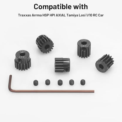 daitoku 5PCS 48P Pinion Gears 13T 14T 15T 16T 17T 3.175mm Shaft for Traxxas Arrma HSP HPI AXIAL Tamiya Losi 1/10 RC Car