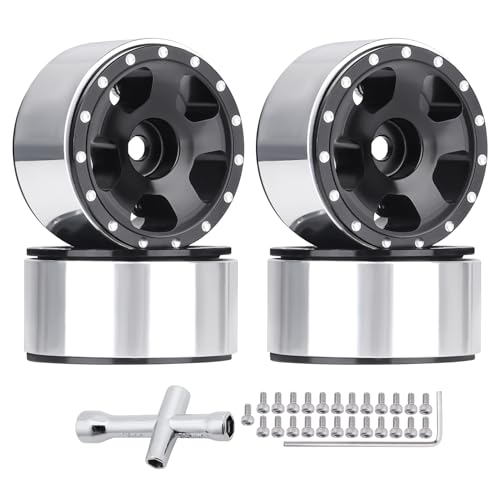 HobbyPark 1.0 Beadlock Wheels for TRX4M AX24 SCX24 FCX24 Enduro24 1/18 1/24 RC Crawler Car (Style A) - style: Style A