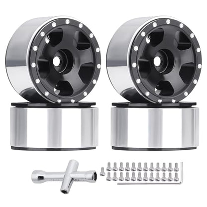 HobbyPark 1.0 Beadlock Wheels for TRX4M AX24 SCX24 FCX24 Enduro24 1/18 1/24 RC Crawler Car (Style A) - style: Style A