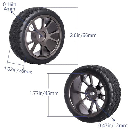 GoHooby 2.55in Rubber Tires&12mm Hex Wheel Rims Pre-Mounted Set, Compatible with Traxxas Tamiya 1/10 RC On-Road Touring Car (Color 1) - color: Color 1