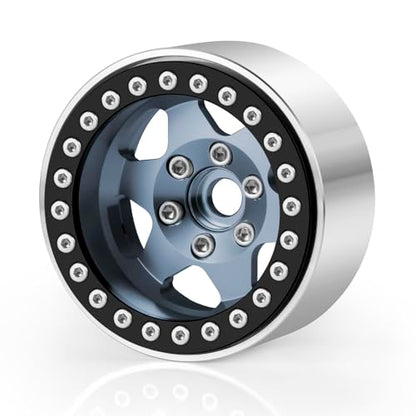 Aluminum Alloy RC 1.9 Beadlock Wheels Rims 30mm | For 1/10 RC Crawler Axial SCX10 90046 AXI03007 Gen8 TRX4, Upgrade, Titanium - color: Titanium