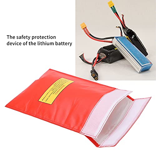 Pilipane li po Battery Fireproof Explosion Proof Bag, li po Battery Safe Bag Fireproof, li po Battery Bag Fireproof Lithium Battery Safety Storage Pouch (red)