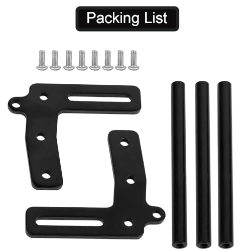 Aluminum Front Bumper Bull Bars for 1/10 RC Crawler Axial SCX10 TRX4 LCG Chassis FJ40 Dodge Power Wagon Cab Cliffhanger Body (Black) - color: Black