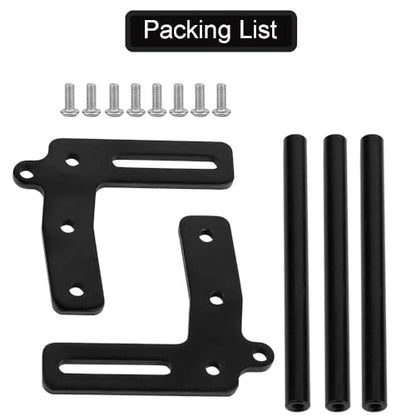 Aluminum Front Bumper Bull Bars for 1/10 RC Crawler Axial SCX10 TRX4 LCG Chassis FJ40 Dodge Power Wagon Cab Cliffhanger Body (Black) - color: Black