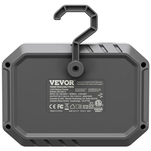 VEVOR Smart Battery Charger, 2A x 4, LiFePO4 Lead-Acid (AGM/Gel/SLA) Car Battery Charger, Fully-Automatic Charger Maintainer Desulfator for Boat Motorcycle Lawn Mower Golf Cart Marine Deep Cycle - size: 2A*4