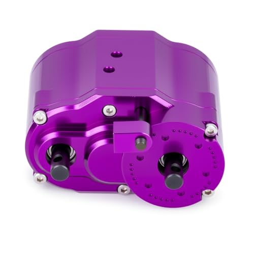 Dual Speed Transfer Case Gearbox Transmission Box for Axial SCX10 RC4WD D90 1/10 RC Crawler Car Upgrade Parts (Purple) - color: Purple