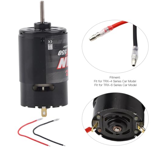 Yctze High Precision 550 Brushed Motor for 1:4 Scale RC Cars, Low Noise for Enhanced RC Crawler Experience (12T) - size: 12T, style: 12T