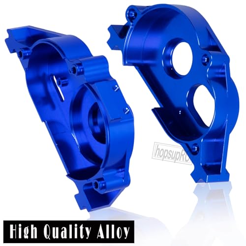 Center Gearbox Transmission Case Upgrades Part for 1/8 Mojave 4X4 4S BLX,Aluminum Gearbox Differential Housings Hops Up,Navy Blue - color: Blue