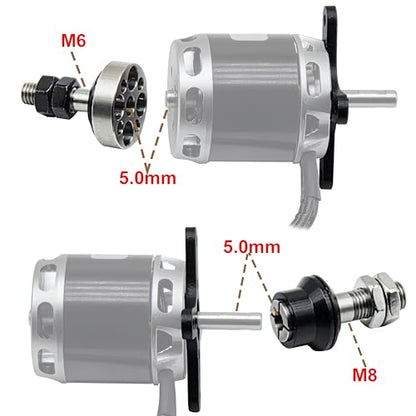 Propellert Adapter Hub Accessory,Propeller Seat 5.0mm Through Hole Prop Shaft Adapter Holder for RC Motor Prop AT28/35 Motor Shaft Adapter