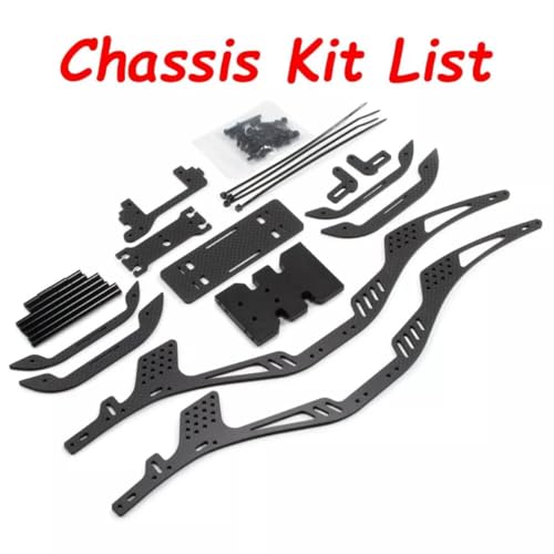 RC Chassis Kit Frame Girder LCG Carbon Fiber for 1/10 RC Rock Crawle,Lightweight Thickened Cheater Rigs Frame Rails for 1/10 RC Rock Crawler Axial SCX10