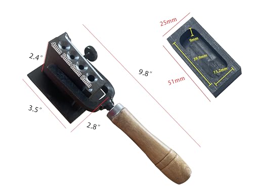 2 in 1 Reversible Wire Plate Ingot Mold, 4 Round Hole | Melting Casting Refining, Gold Silver Copper Aluminum Brass, Precious Metals - size: R-4/5/6/8mm