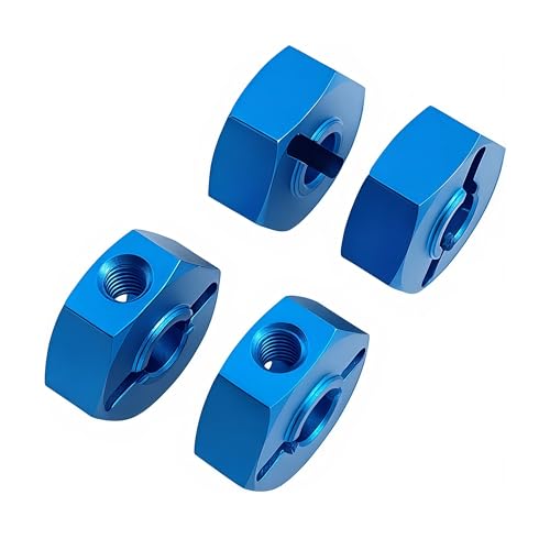 12mm Wheel Hex Set for Losi 1/18 Mini LMT 4X4 Brushed Monster Truck (Blue) | Aluminum,Front,Rear,Wheel Hexes,Pins,RC Car,Upgrade Parts,LOS01026,LOS212050,CNC Machined,High Strength - color: Blue