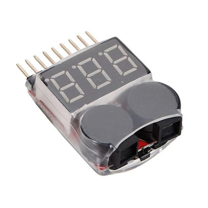 RC Lipo Battery Low Voltage Alarm 1S-8S Buzzer Indicator Checker Tester LED for Lipo Life LiMn Li-ion Battery