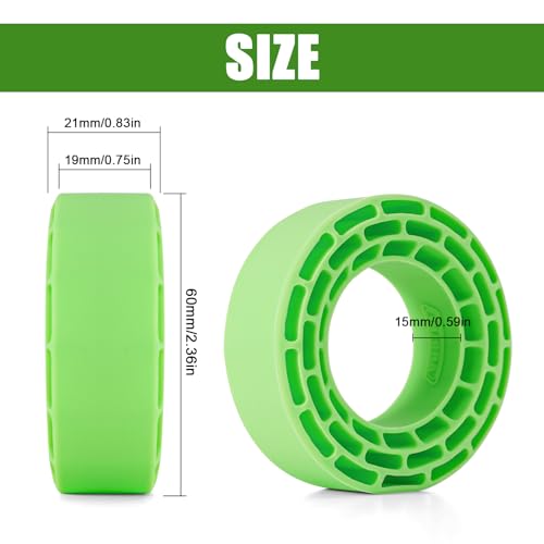 INJORA Silicone Rubber Inserts for 68-72mm 1.3" Tires, 4pcs (Green) - color: Green