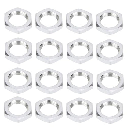 Aluminum 17mm Wheel Nut Thread 1.0mm for 1/7 1/8 RC Model Car ARRMA 6s HSP Redcat Himoto Monster Trucks Off Road Buggy Upgraded Parts 16 pcs/Set (Silver) - color: silver