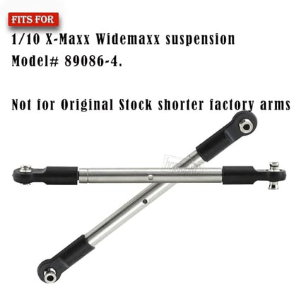 RC Stainless Steel Adjustable Turnbuckles Upgrades Part for 1/10 WideMaxx (#89086-4),45# Steel Adjustable Turnbuckles Camber Links Toe Link,Silver