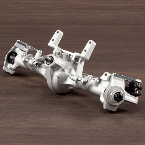 Machined Aluminum Straight Axle Set with SOA Servo Mount Black Silver Anodized for Axial SCX10 II VS4-10 1/10 RC Rock Crawler (Silver Front Axle) - color: Silver Front Axle